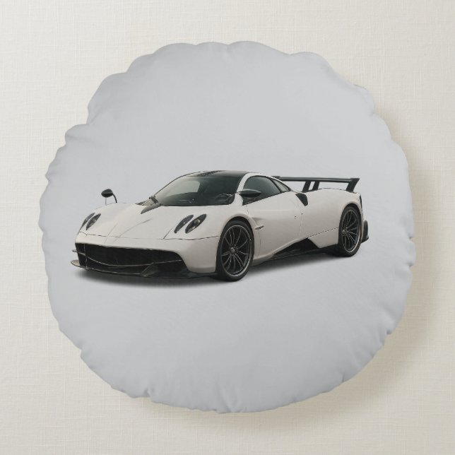 Coussins Ronds Dessin pagani blanc sur l'oreiller (Devant)