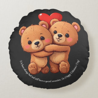 Coussins Ronds Deux caricatures s'étreignent.