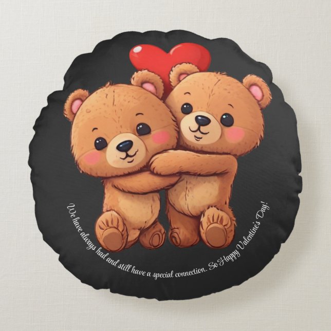 Coussins Ronds Deux caricatures s'étreignent. (Devant)