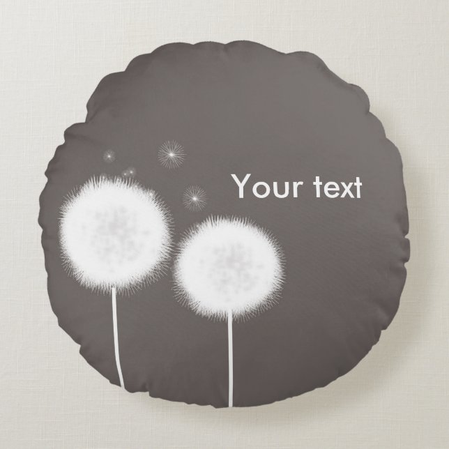 Coussins Ronds Deux Dandelions Taupe Russe Country Home (Devant)