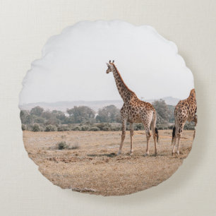 COUSSINS RONDS DEUX GIRAFFES