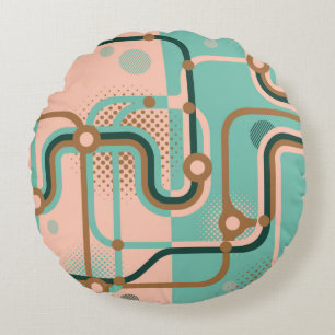 Coussins Ronds Deux motifs sans couture dans des couleurs différe