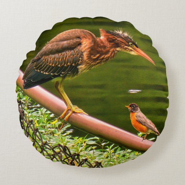 Coussins Ronds Deux oiseaux (Devant)