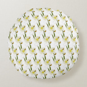 Coussins Ronds Deux petites abeilles mignonnes