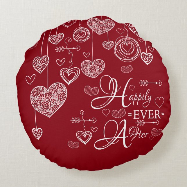 Coussins Ronds Deux Tonées Jamais Après Jeu D'Oreiller (Dos)