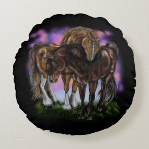 Coussins Ronds Dévotion équine ~coussin rond
