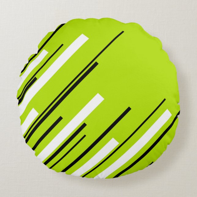 Coussins Ronds Diagonales - Vert Citron (Devant)