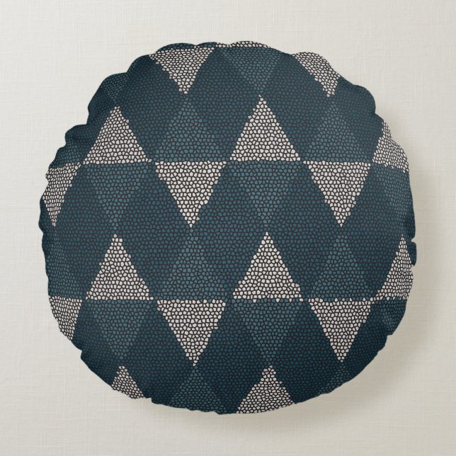 Coussins Ronds Diamant Bleu Verre Coloré (Devant)