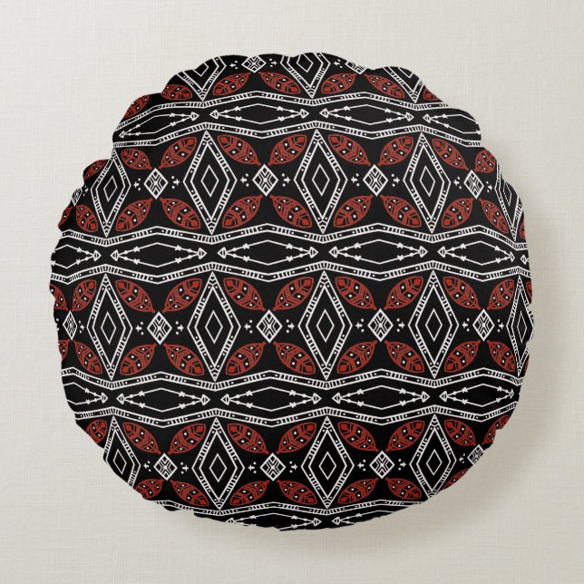 Coussins Ronds Diamant Tribal (Devant)