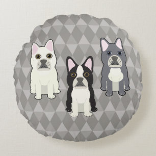 Coussins Ronds Diamants Gris Frenchies