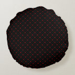 Coussins Ronds Diamond Shaped Red Heart & Line Art<br><div class="desc">This design features bright red hearts almost connected by diagonal red lines making a diamond shape, or a square rotated 45 degrees. A simple yet bold pattern and theme that doesn't scream romance from the highest mountain, perfectly acceptable as a gift to friends and family as well as in the...</div>