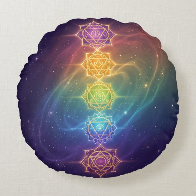 Coussins Ronds Die 7 Chakren´11 (Devant)
