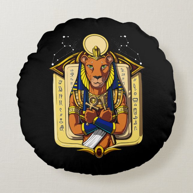 Coussins Ronds Dieu égyptien Bastet de Sekhmet de lionne de (Devant)