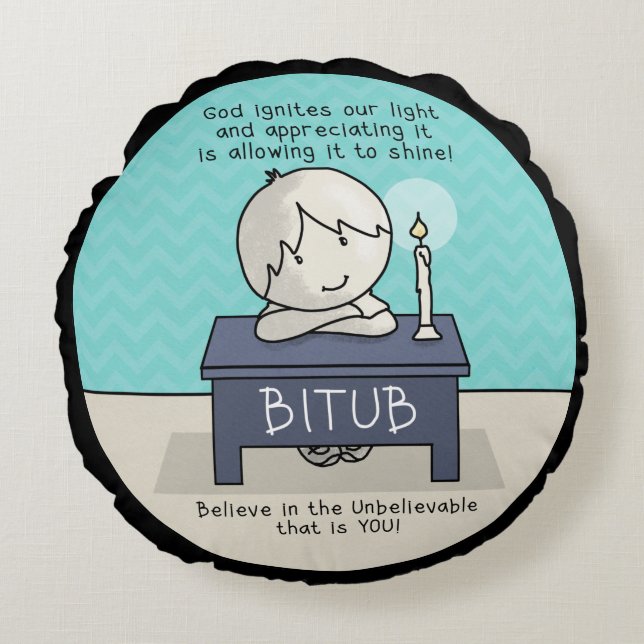 Coussins Ronds Dieu fait éclater notre lumière (Devant)