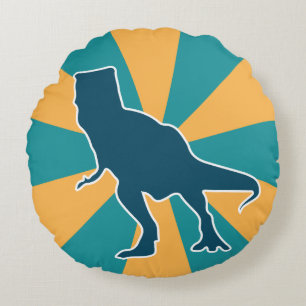 Coussins Ronds Dinosaure T-rex coloré dessin animé animal jurassi