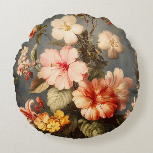 Coussins Ronds Disposition florale vintage vibrante