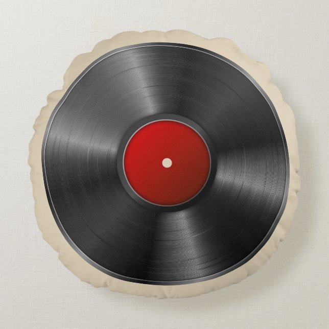Coussins Ronds Disque vinyle (Devant)