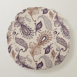 Coussins Ronds Divers motif de plume