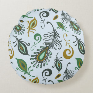 Coussins Ronds Diverses plumes colorées