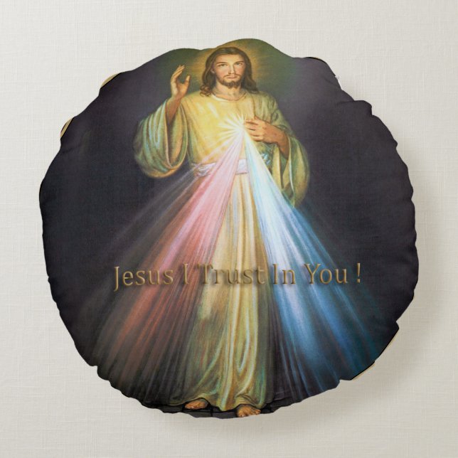 COUSSINS RONDS DIVINE MERCY JESUS J'AI CONFIANCE EN VOUS (Dos)