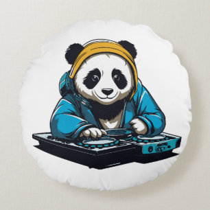 Coussins Ronds DJ Kawaii Panda