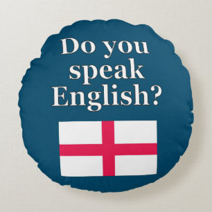 Coussins Ronds "Do you speak English ?" en anglais. Flag