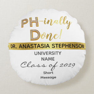 Coussins Ronds Doctorat d'or Fête de la remise des diplômes de do