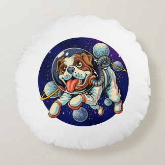 Coussins Ronds Dog Astronaut, space dog