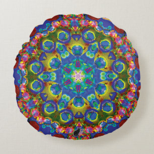 Coussins Ronds Doily Kaleidoscope