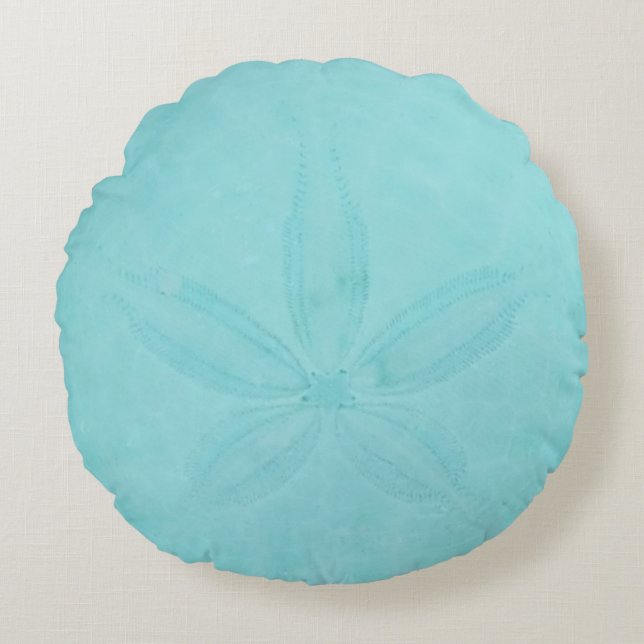 Coussins Ronds Dollar de sable bleu turquoise Côtier marin (Devant)