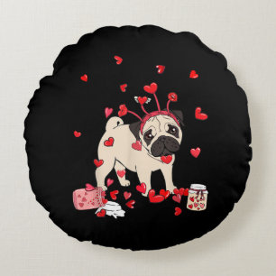 Coussins Ronds Don de Chien Valentine Jour de la Saint Valentin