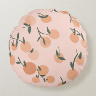 Coussins Ronds Doodart : Orange Cherry Vintage Motif