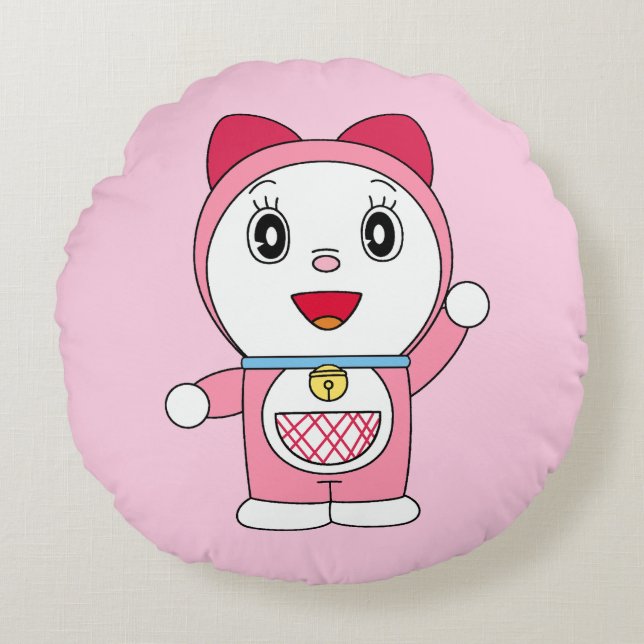 Coussins Ronds Doraemi Rose Fanart Doraemon Anime (Devant)
