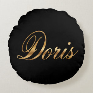 Coussins Ronds Doris gold Design Lettering Kissen