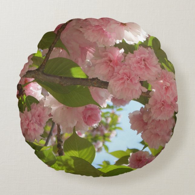 Coussins Ronds Double floraison cerisier III printemps fleuri (Devant)