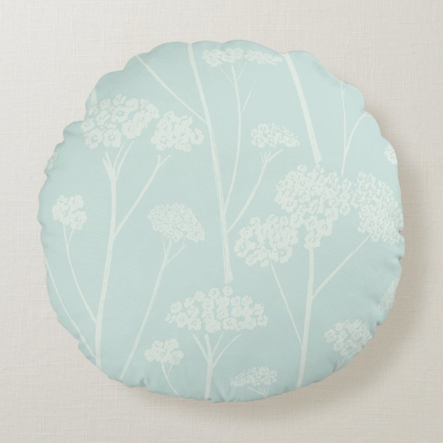 Coussins Ronds Douce Aqua Silence de Prairie Mer Pale (Devant)
