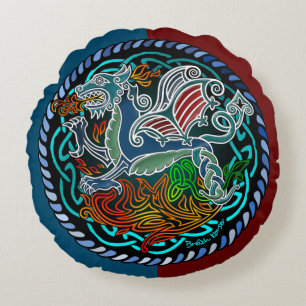Coussins Ronds Dragon celtique