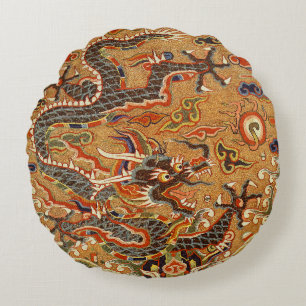 Coussins Ronds Dragon oriental chinois