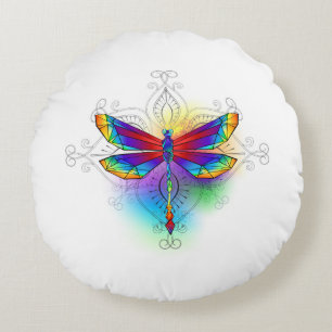 Coussins Ronds Dragonfly en arc-en-ciel