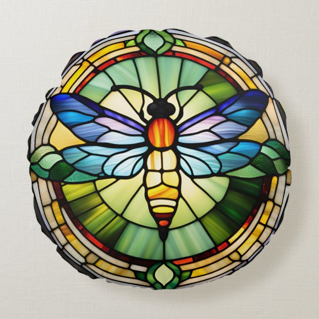 Coussins Ronds Dragonfly en verre (Devant)