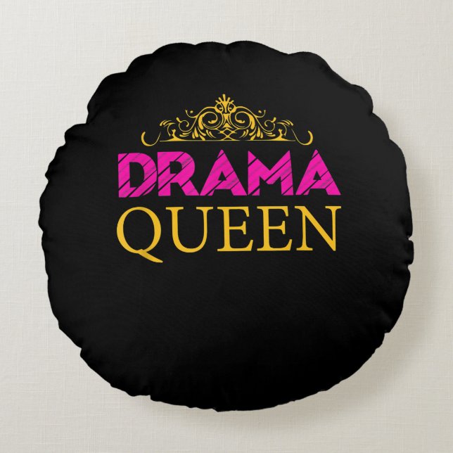 Coussins Ronds Drama Queen Crown Actrice intérimaire Broadway (Devant)
