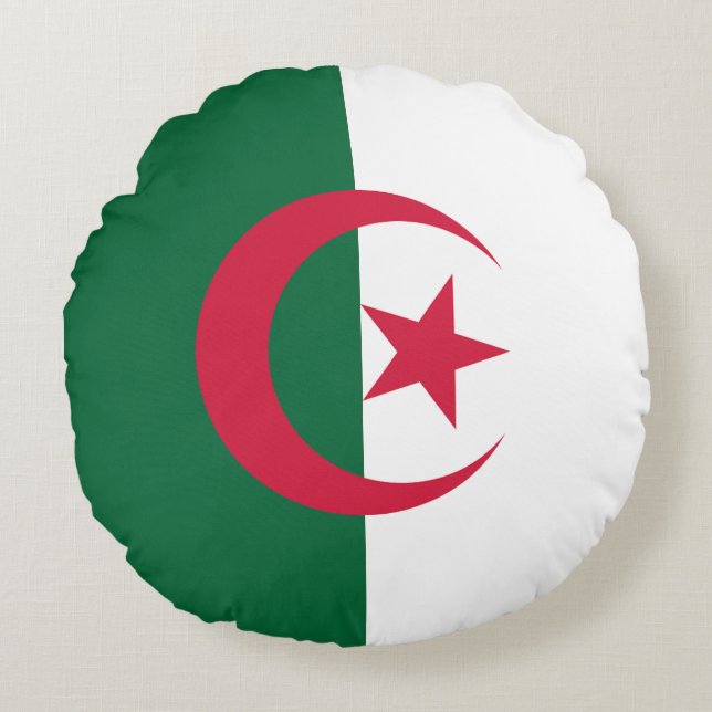 Coussins Ronds Drapeau Algérie (Devant)