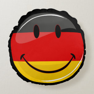 Coussins Ronds Drapeau allemand souriant