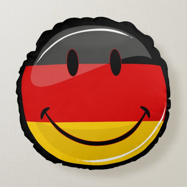 Coussins Ronds Drapeau allemand souriant (Devant)