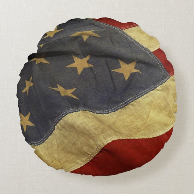 Coussins Ronds Drapeau américain en détresse (Devant)