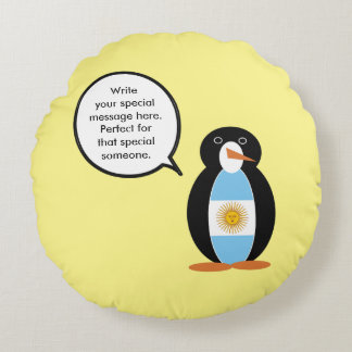 Coussins Ronds Drapeau argentin Manchot parlant Mme personnalisé