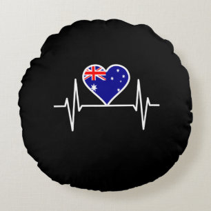 Coussins Ronds Drapeau Australie Battement de coeur