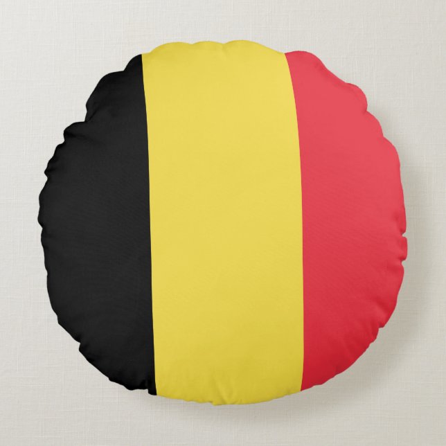 Coussins Ronds Drapeau belge (Devant)