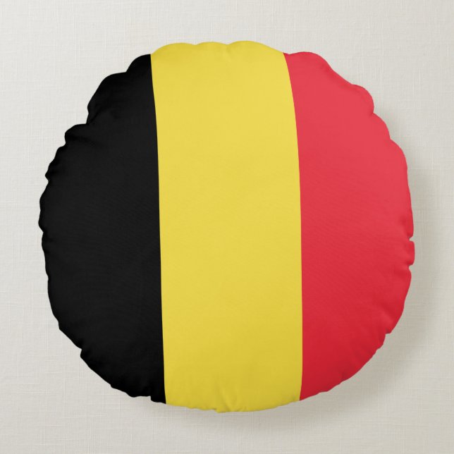 Coussins Ronds Drapeau belge patriotique (Devant)
