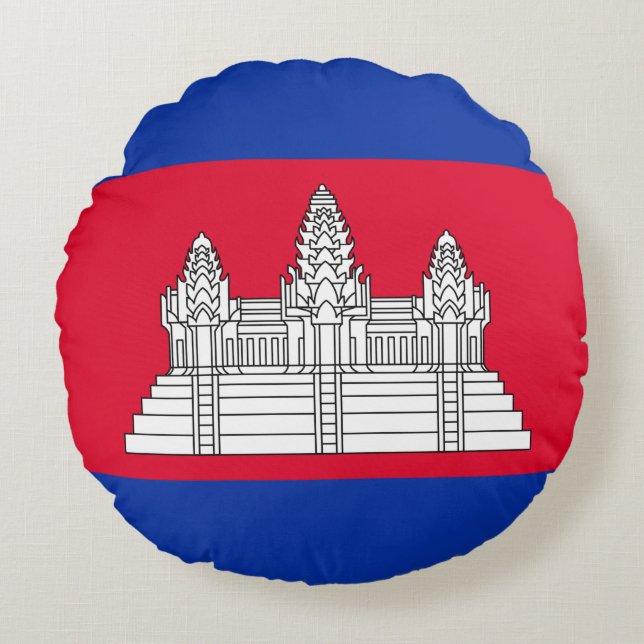 Coussins Ronds Drapeau cambodgien (Devant)